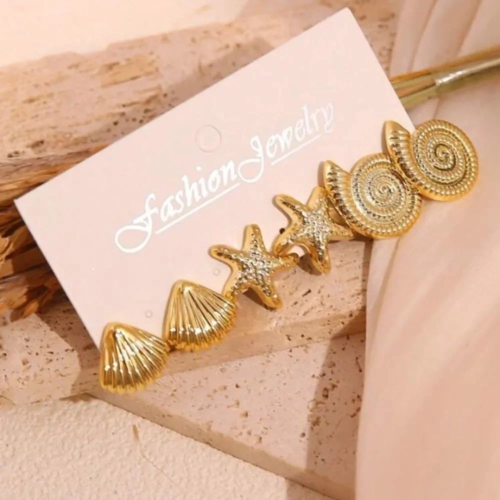 3for$20 6pcs/12pcs Fashionable, Elegant, Simple Shell, Starfish, Conch Earrings